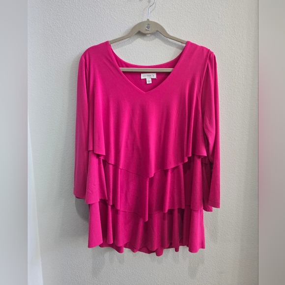 Susan Graver layered green blouse size XL - Picture 4 of 12